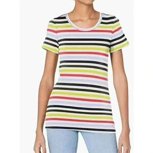 J.Crew Mercantile Women's Short Sleeve T-Shirt in Stripe, White Multi, M